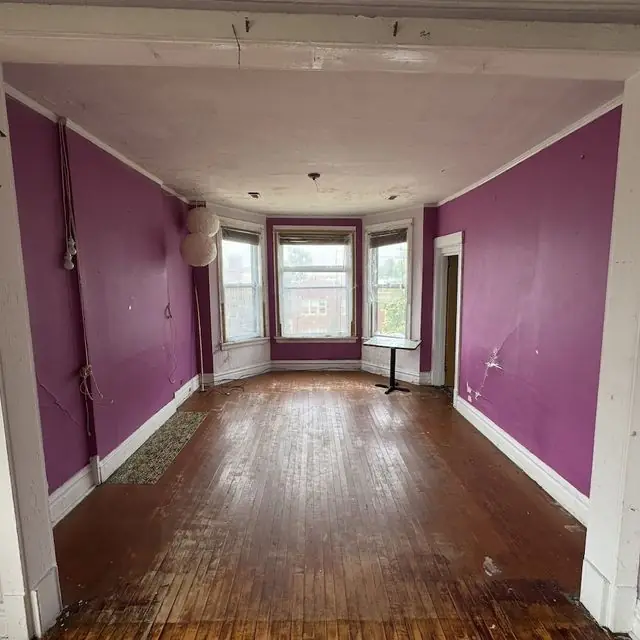 3801 N. Albany Ave.: As bought · front room