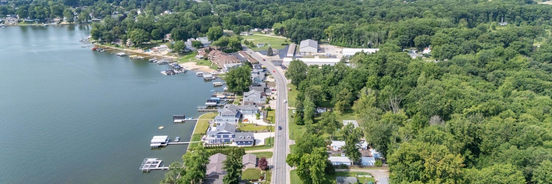 Paw Paw Lake, Coloma, Michigan, from above